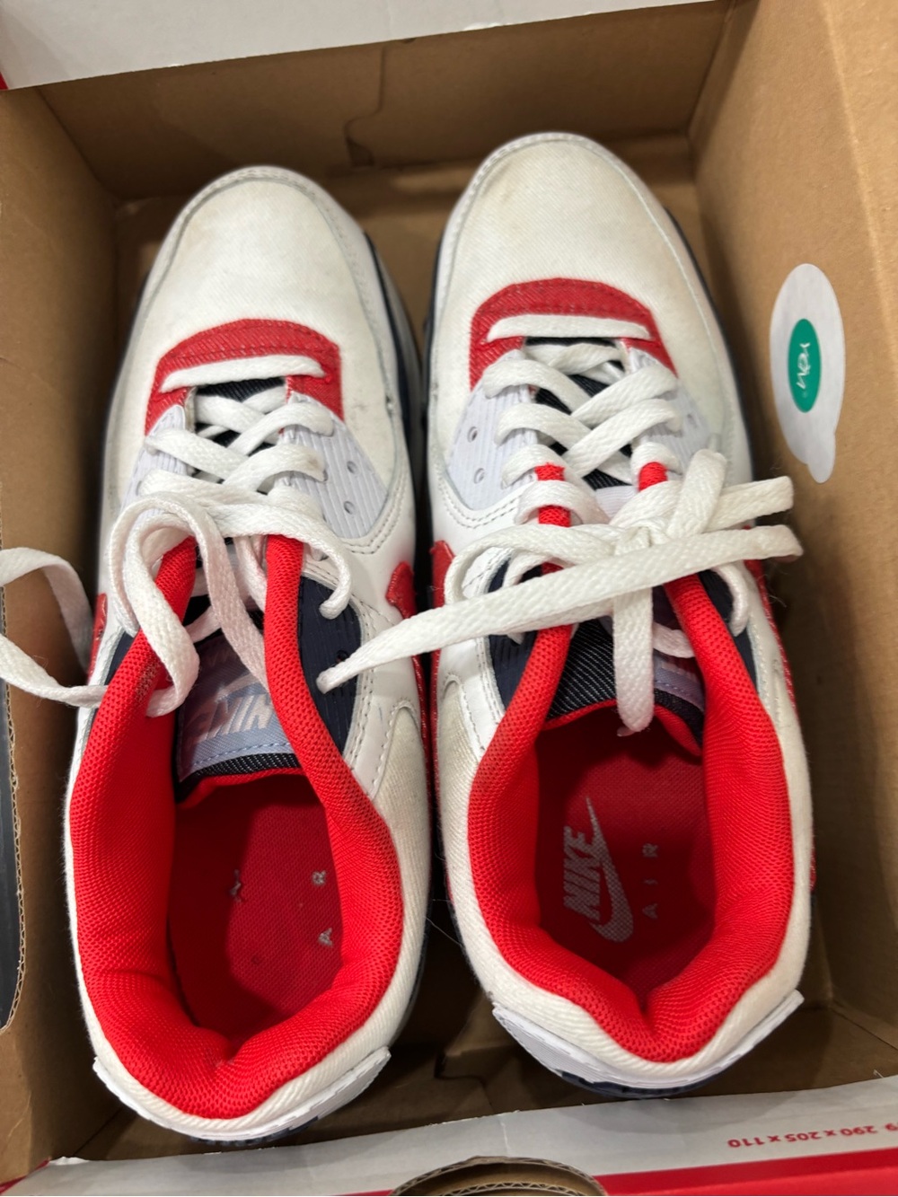 Nike White and Red Women's Sneakers